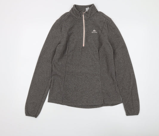 Womens UK Size M DECATHLON Grey Henley Sweatshirt