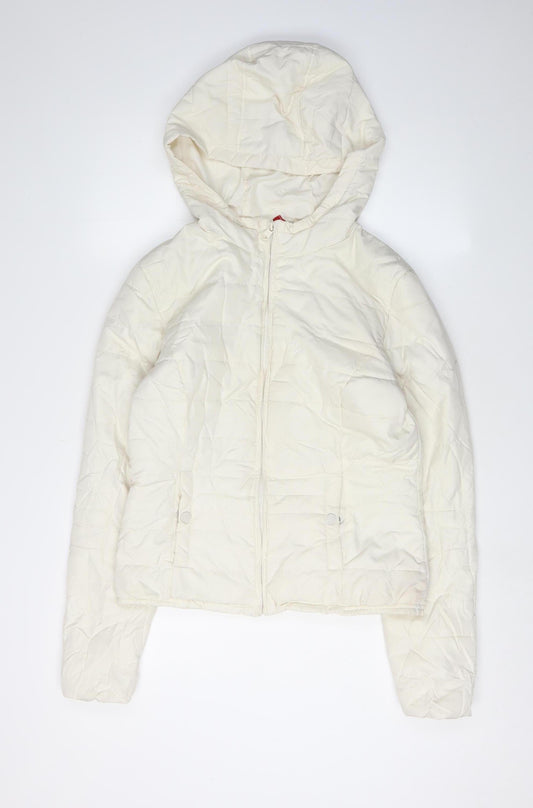 Womens UK Size 14 H&M White Puffer Jacket