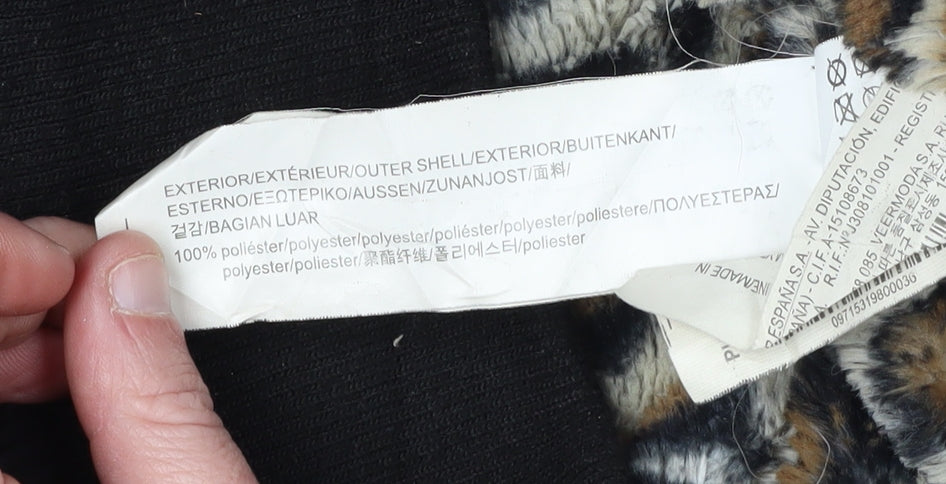 Pull & Bear Women's Black Bomber Jacket Size 12