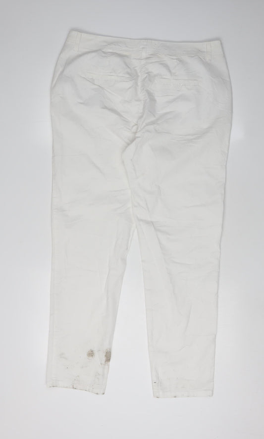 BHS Women's White Tapered Jeans Size 14