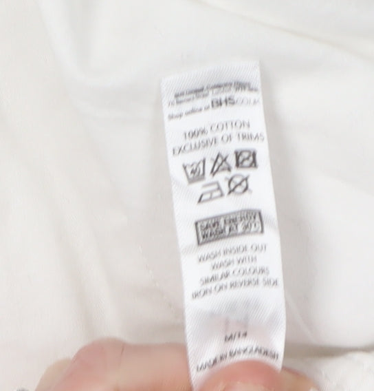 BHS Women's White Tapered Jeans Size 14