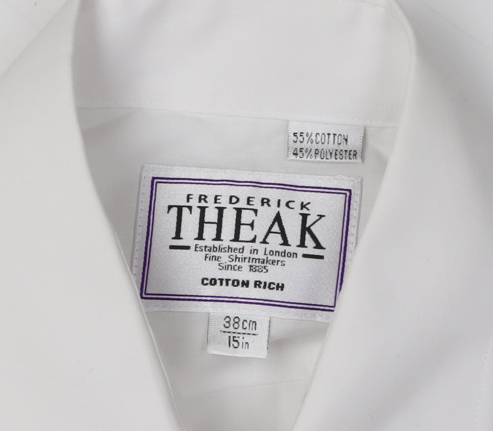 Mens UK Collar Size S Frederick Theak Smart White Dress Shirt