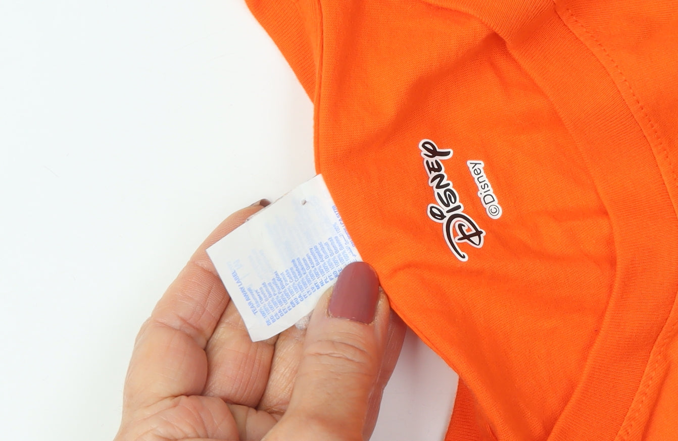 Unisex Adults UK Size M Disney Orange Basic T-Shirt
