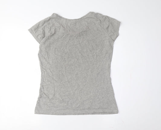 Womens UK Size 8 Coca-Cola Grey Basic T-Shirt