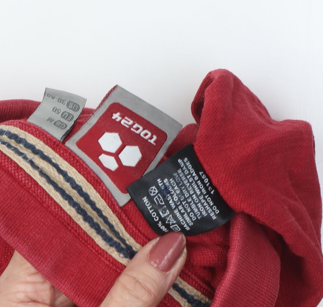 Togs2 Men's Red Polo Shirt M with Logo Accent