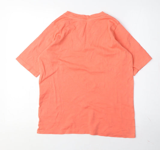 Womens UK Size M Isle Orange Basic T-Shirt