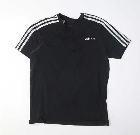 Additional front view of Adidas Men's Black M T-Shirt, Short Sleeve, Logo