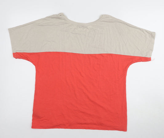 M&Co. Women's Multicoloured Basic T-Shirt, Size 14