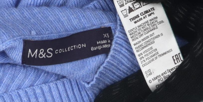 Womens UK Size XS Marks and Spencer Blue Pullover Jumper