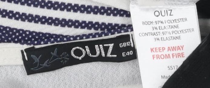 Womens UK Size 12 Quiz White Basic T-Shirt