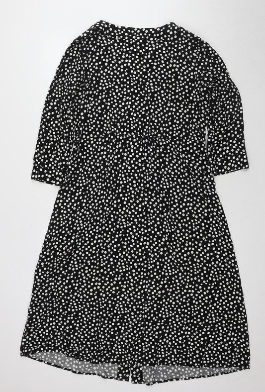 Jane Norman Women's Black Polka Dot Sheath Dress Size 14