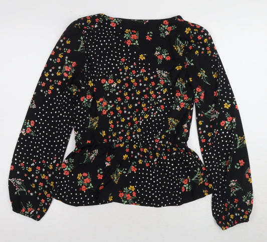 Womens UK Size XS Oasis Black Blouse