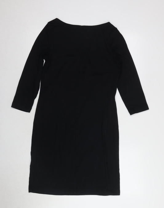 Gap Women's Black Dress M 3/4 Sleeve Cotton Blend