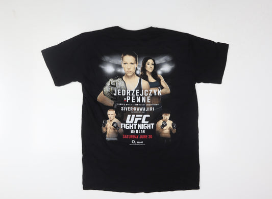 UFC Men's Black Graphic Print Sports T-Shirt Size L