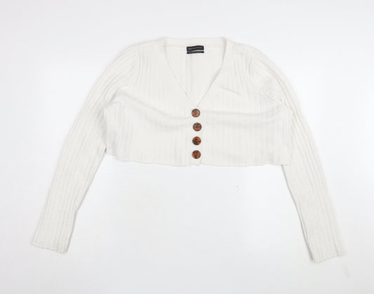 Womens UK Size L Urban Outfitters White Cardigan Jumper