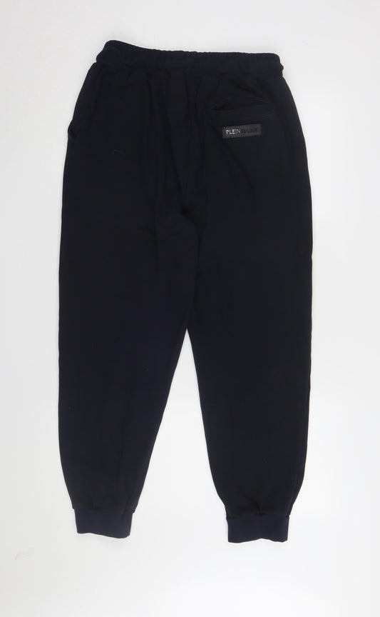 Plein Sport Men's Black Jogger 2XL Relaxed Fit Trousers