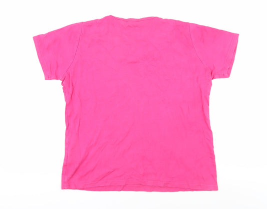 Womens UK Size M Isle Pink Basic T-Shirt