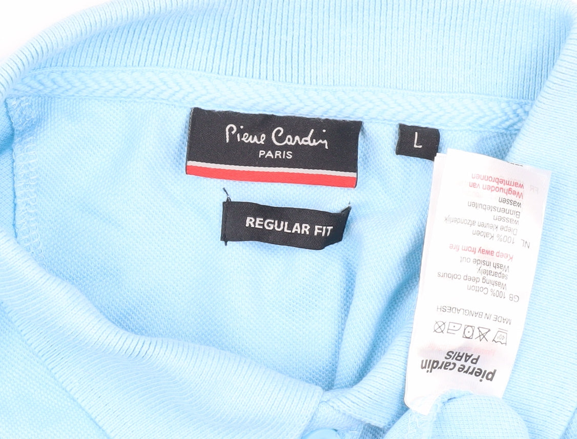 Pierre Cardin Men's Blue Polo, Size L, Regular Fit