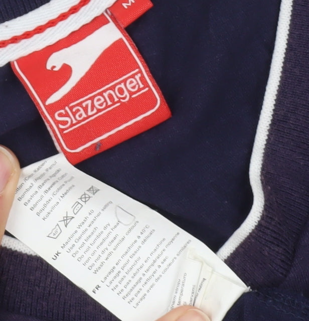 Slazenger Men's Blue V-Neck T-Shirt M