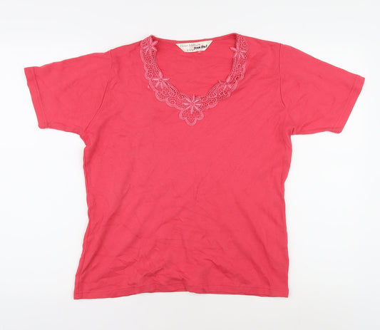 Womens UK Size 10-12 Honor Millburn Pink Basic T-Shirt