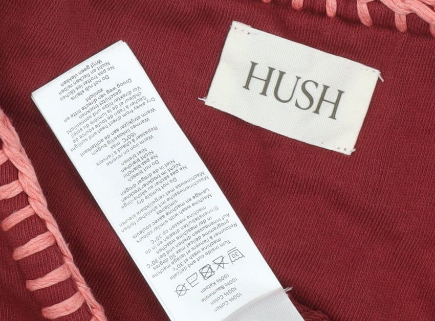 Hush Women's Red V-Neck Long Sleeve T-Shirt XS