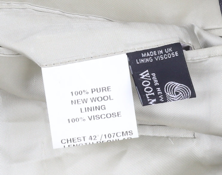 Austin Reed Men's Grey Striped Wool Blazer Size 42R