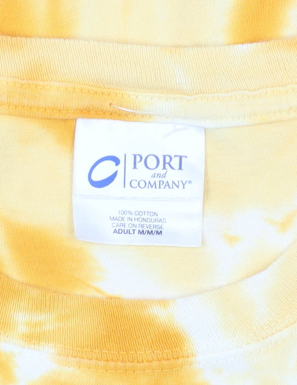 Port And Company Men's Yellow Tie-Dye T-Shirt M