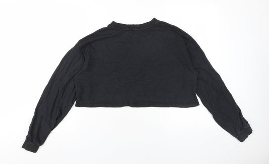 Womens UK Size M Zara Black Cropped Jersey