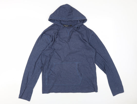 Additional front view of Brave Soul unisex blue pullover hoodie m