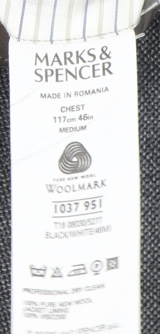 Mens UK Size 46 Marks and Spencer Regular Grey Suit Jacket