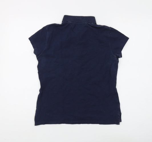 Womens UK Size M Tommy Hilfiger Blue Slim Polo