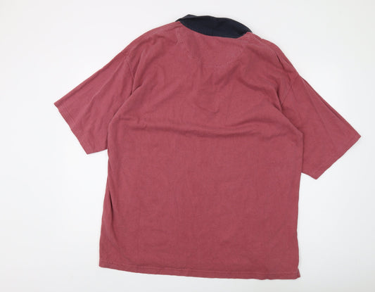 Maine New England Men's XL Red Cotton Polo Shirt