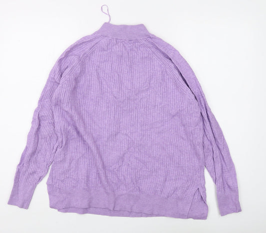 Womens UK Size M Marks and Spencer Purple Full Zip Jumper