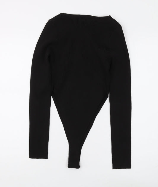 PrettyLittleThing Black Bodysuit, Women, M, Casual Stretch