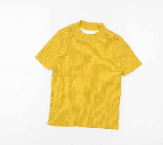 Womens UK Size 8 Bershka Yellow Pullover Jumper