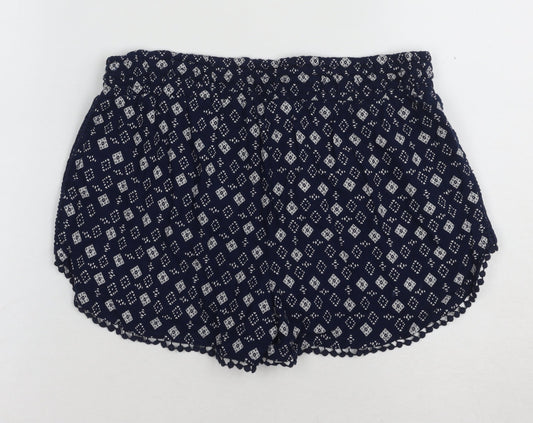Superdry Women's Blue Geometric Hot Pants XS