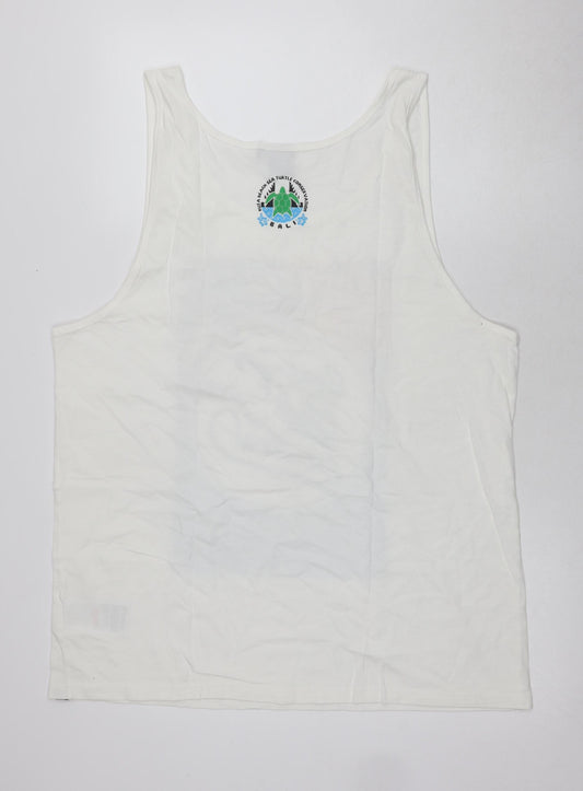 Quiksilver Men's White 2XL Sleeveless Beach T-Shirt