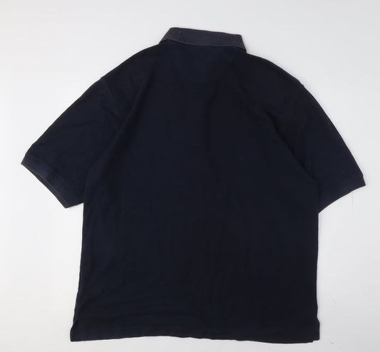 Hagger Men's Blue Polo Shirt, Size L, Short Sleeves