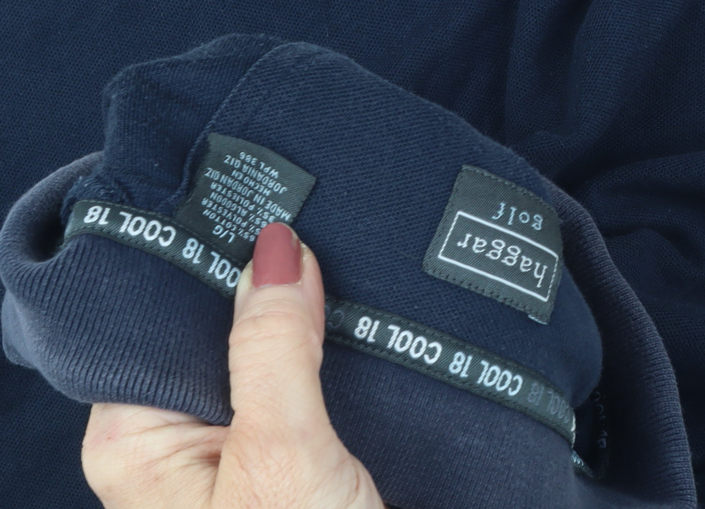 Hagger Men's Blue Polo Shirt, Size L, Short Sleeves