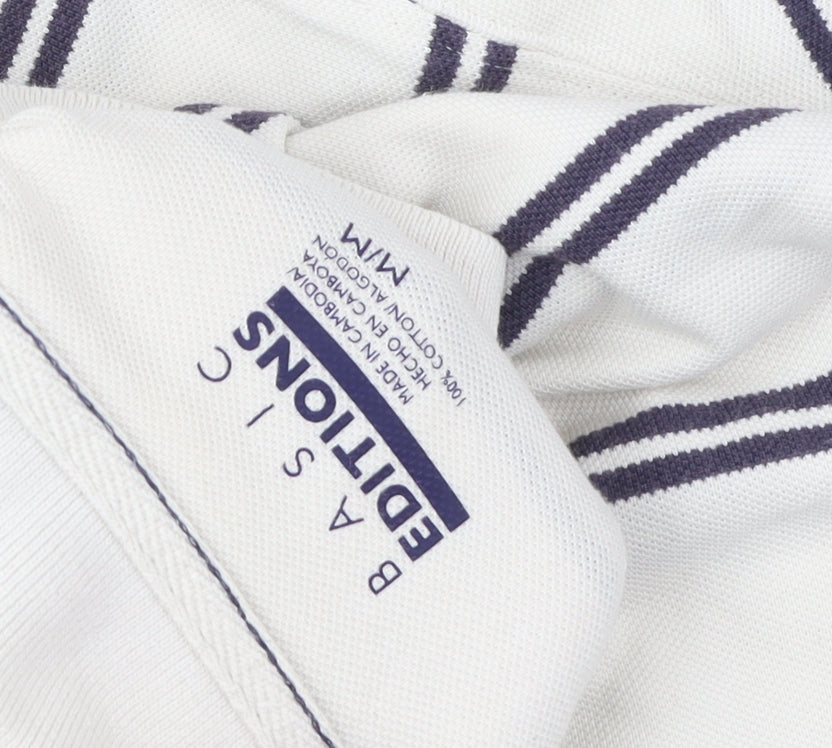 Basic Editions Men's Beige Striped Polo M