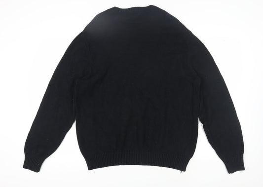 Dockers Men's Black XL Christmas Cotton Pullover Jumper