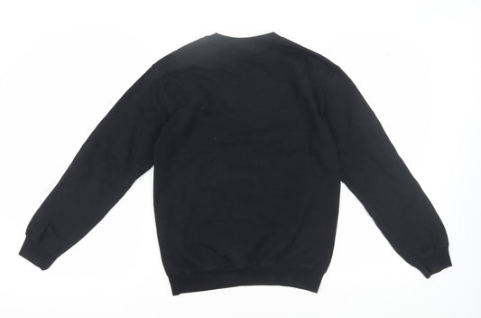 Mens UK Size S Gildan Black Pullover Sweatshirt