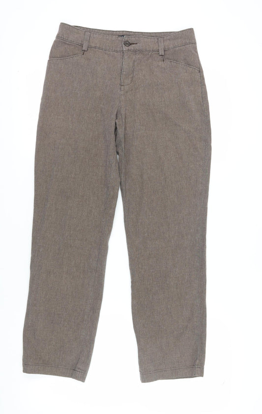 Womens UK Size 10 Lee Relaxed Fit Brown Trousers