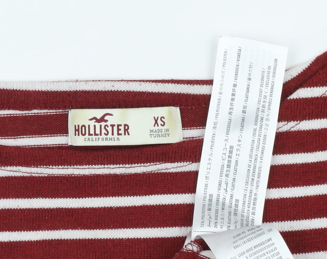 Womens UK Size XS Hollister Red Tunic Jumper