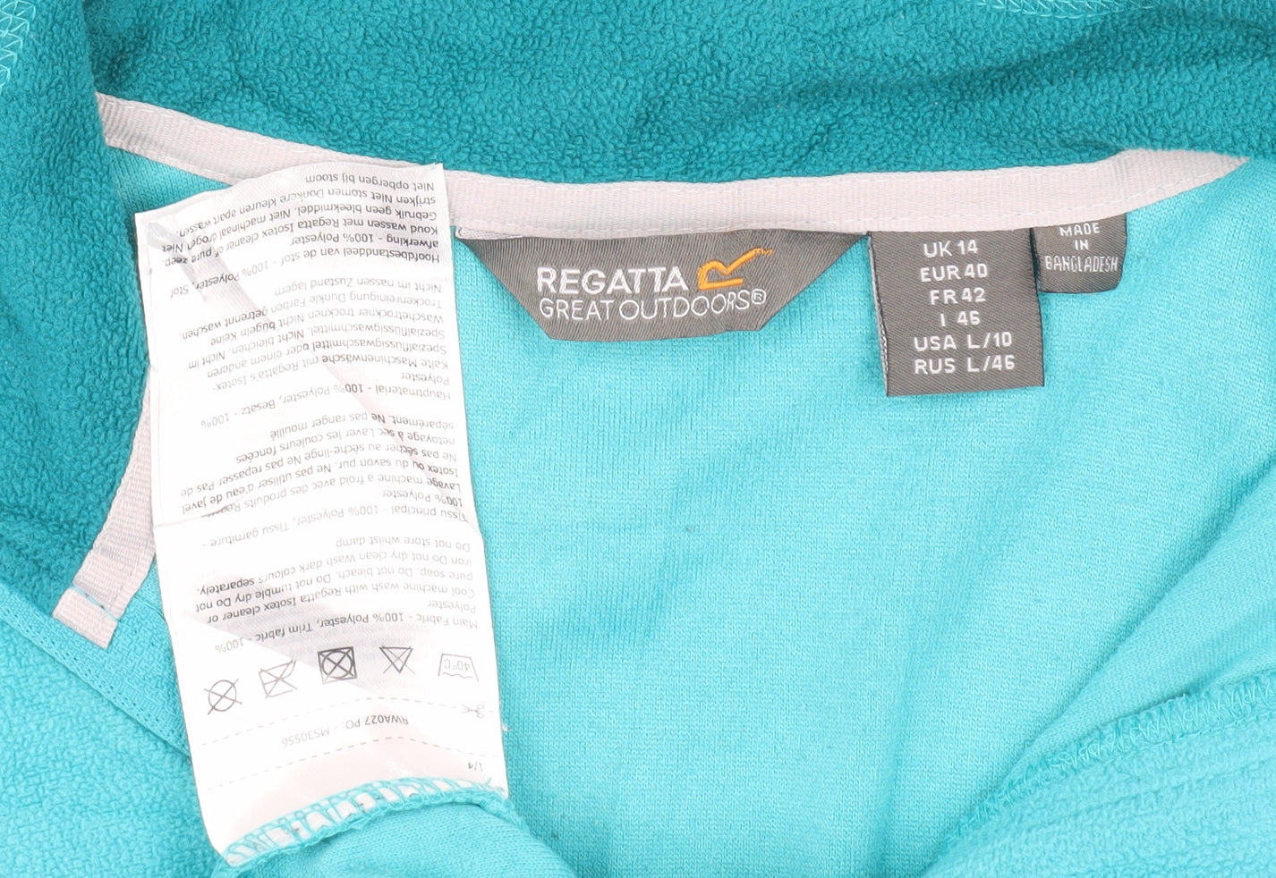 Regatta Women's Blue Fleece 1/4 Zip Sweatshirt Size 14