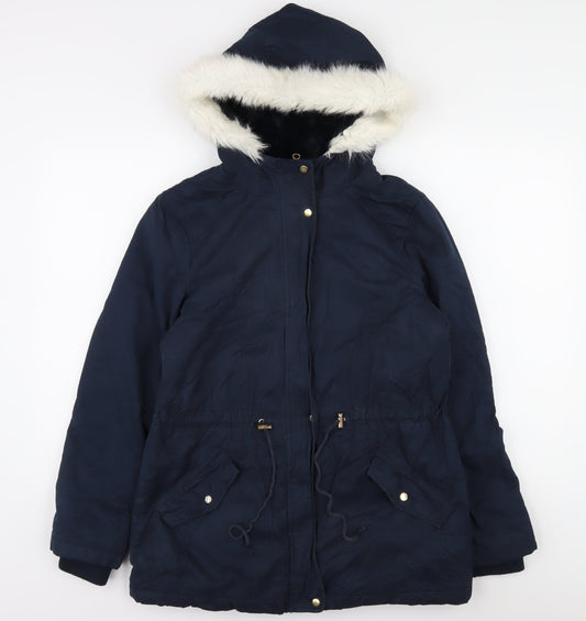 Oasis Women's Blue Parka Coat, Size S, Winter Insulated