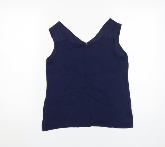 Laura Ashley Women's Blue Viscose Sleeveless Tank
