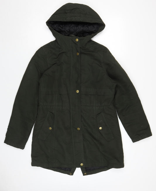 Womens UK Size 8 Avenue Green Parka Coat
