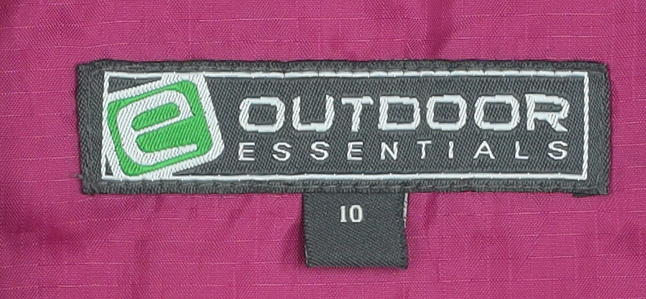 Womens UK Size 10 Outdoor Essentials Pink Windbreaker Coat