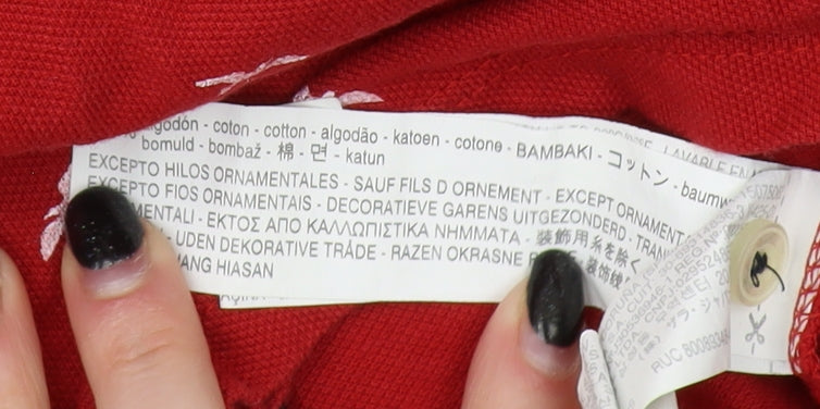 Zara Man Red Polo for Men, Size S, Short Sleeve, Cotton